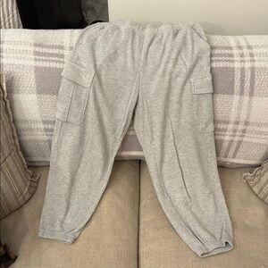 Gray Cargo Jogger Pants